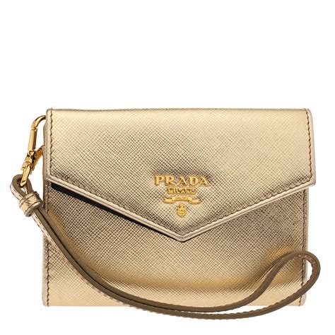 prada saffiano metallic gold flap wallet|authentic prada saffiano bag.